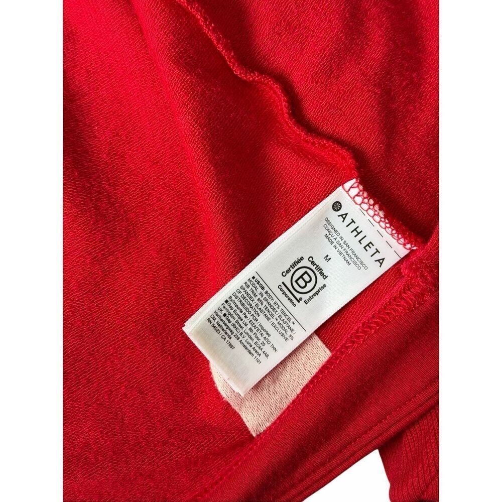 Athleta Cardigan Pranayama NWOT Restore Wrap Open Front Clover Berry Red Medium - Picture 10 of 11